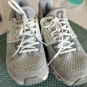 On Running Women's White and Gray Sneakers excellent condition